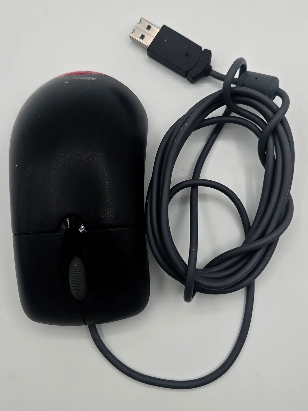 Microsoft Wheel Mouse Optical USB X802382 Black Tested And Working Vintage